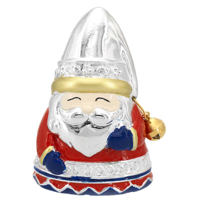Bagutta Mini Babbo Natale Silver Plated Rosso e Blu con Campanellino 6 cm
