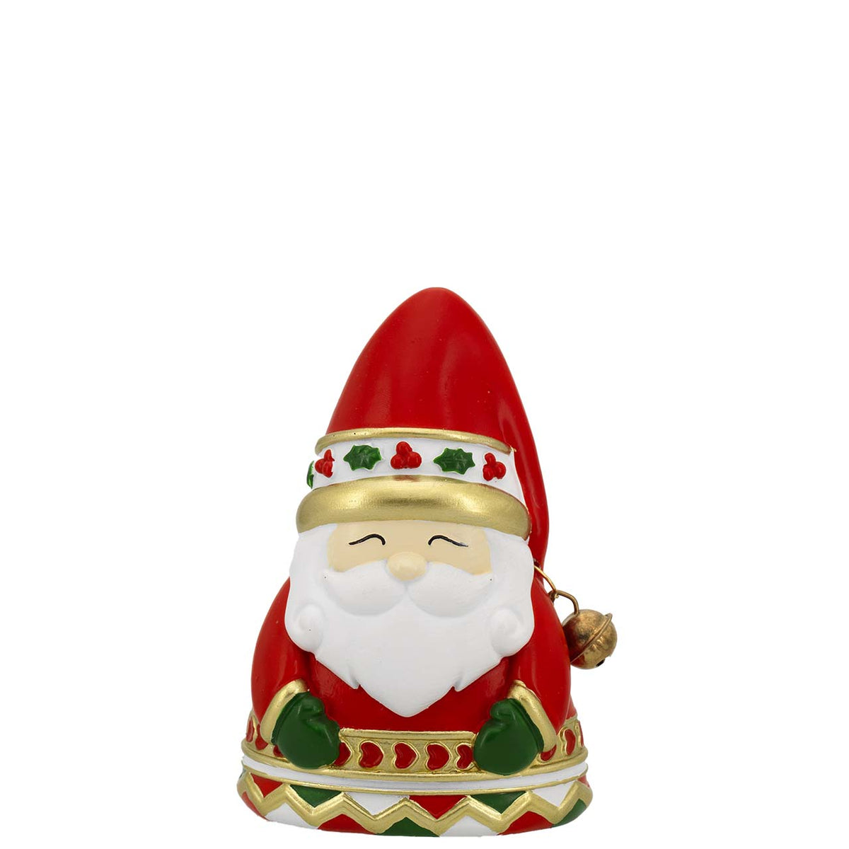 Bagutta Decorazione Babbo Natale Rosso e Verde con Campanellino 13 cm