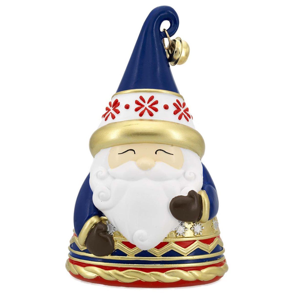 Bagutta Decorazione Babbo Natale Blu e Rosso con Campanellino 19 cm
