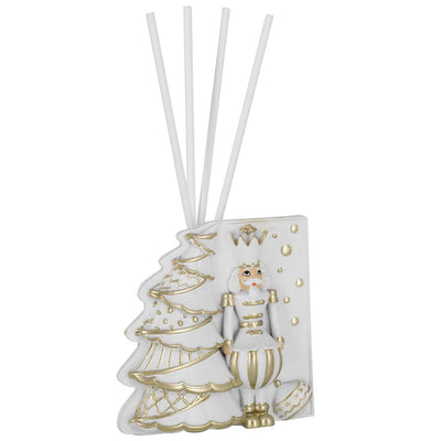 Bagutta Profumatore per Ambienti Natalizio Schiaccianoci Bianco e Oro 8,5x8x5 cm Fragranza Limone