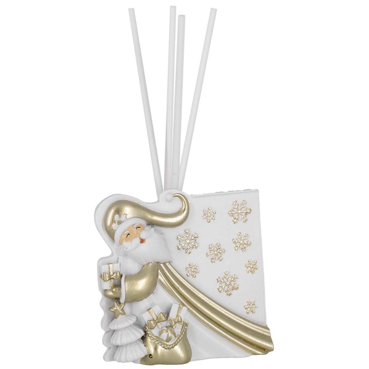 Bagutta Profumatore per Ambienti Natalizio Babbo Natale Bianco e Oro 8,5x8x5 cm Fragranza Limone
