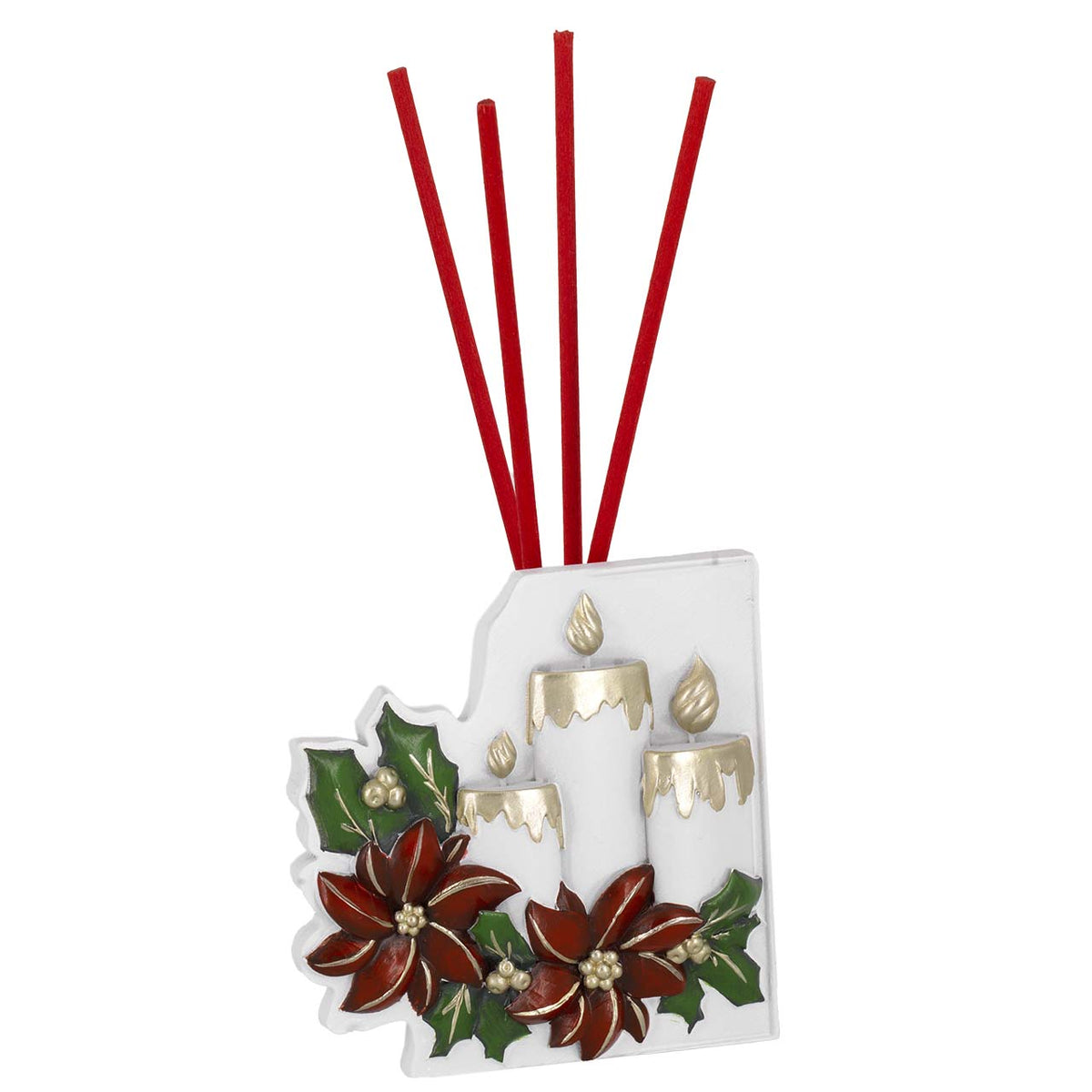 Bagutta Profumatore per Ambienti Natalizio Candele con Stelle di Natale Rosse 8,5x8x5 cm Fragranza Limone