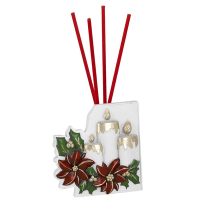 Bagutta Profumatore per Ambienti Natalizio Candele con Stelle di Natale Rosse 8,5x8x5 cm Fragranza Limone