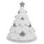 Bagutta Albero di Natale a Cupola Bianco con Palline Argento e Presepe 10x13 cm