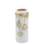 Bagutta Portacandela Cilindrico Natalizio Bianco con Palline Oro 6,5x14 cm Tealight Inclusa