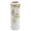 Bagutta Portacandela Cilindrico Natalizio Bianco con Palline Oro 6,5x17 cm Tealight Inclusa
