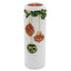 Bagutta Portacandela Cilindrico Natalizio Bianco con Palline Rosse e Verdi 6,5x17 cm Tealight Inclusa