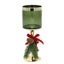 Bagutta Candeliere Natalizio in Vetro Verde con Base Oro e Pigne 28 cm
