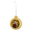Bagutta Sfera Natalizia in Ceramica LED Oro con Babbo Natale che Legge Ø 11 cm