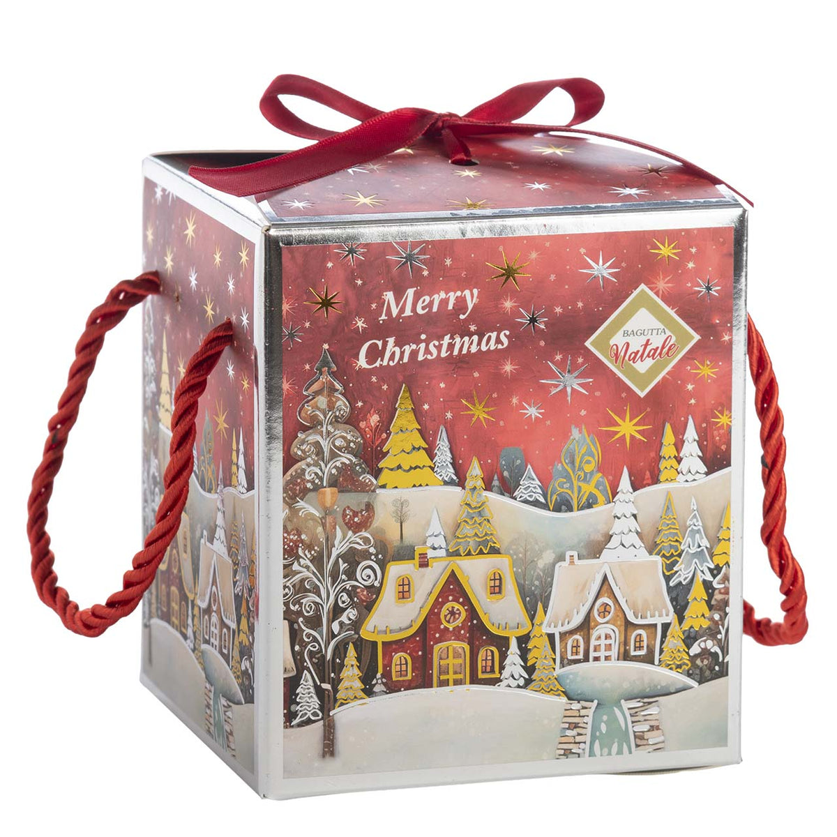 Bagutta Sfera Natalizia in Ceramica LED Oro con Babbo Natale che Legge Ø 11 cm
