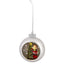 Bagutta Sfera Natalizia in Ceramica LED Argento con Babbo Natale e Albero Ø 11 cm