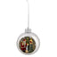 Bagutta Sfera Natalizia in Ceramica LED Argento con Babbo Natale e Cassetta Postale Ø 11 cm