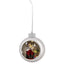 Bagutta Sfera Natalizia in Ceramica LED Argento con Babbo Natale che Legge Ø 11 cm