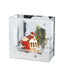 Bagutta Vetrinetta Natalizia LED in Vetro con Babbo Natale e Albero 12x6x12 cm