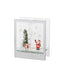 Bagutta Vetrinetta Natalizia LED in Vetro con Babbo Natale e Pupazzo di Neve 10x5x12 cm