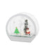Bagutta Vetrinetta Natalizia LED Rotonda in Vetro con Babbo Natale e Albero 13x5x12 cm