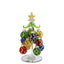 Bagutta Albero di Natale 17 cm in Vetro Verde a Onde Glitter con Palline Multicolore