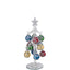 Bagutta Albero di Natale 21 cm in Vetro Trasparente a Spirale con Palline Multicolore
