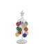 Bagutta Albero di Natale 21 cm in Vetro Trasparente a Onde Glitter con Palline Multicolore