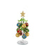 Bagutta Albero di Natale 21 cm in Vetro Verde a Onde Glitter con Palline Multicolore