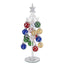 Bagutta Albero di Natale 26 cm in Vetro Trasparente a Onde Glitter con Palline Multicolore