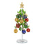 Bagutta Albero di Natale 26 cm in Vetro Verde a Onde Glitter con Palline Multicolore