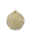 Bagutta Sfera Natalizia Girevole LED 15x16 cm Avorio e Oro con Motivo a Spirale