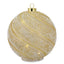 Bagutta Sfera Natalizia Girevole LED 20x22 cm Avorio e Oro con Motivo a Spirale