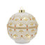 Bagutta Sfera Natalizia Girevole LED 18x19 cm Avorio e Oro con Scaglie e Gemme Rosse
