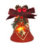 Bagutta Campanella Natalizia LED Rossa con Stella di Natale e Reticolo Dorato 8 cm