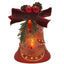 Bagutta Campanella Natalizia LED Rossa con Festoni Dorati 8 cm