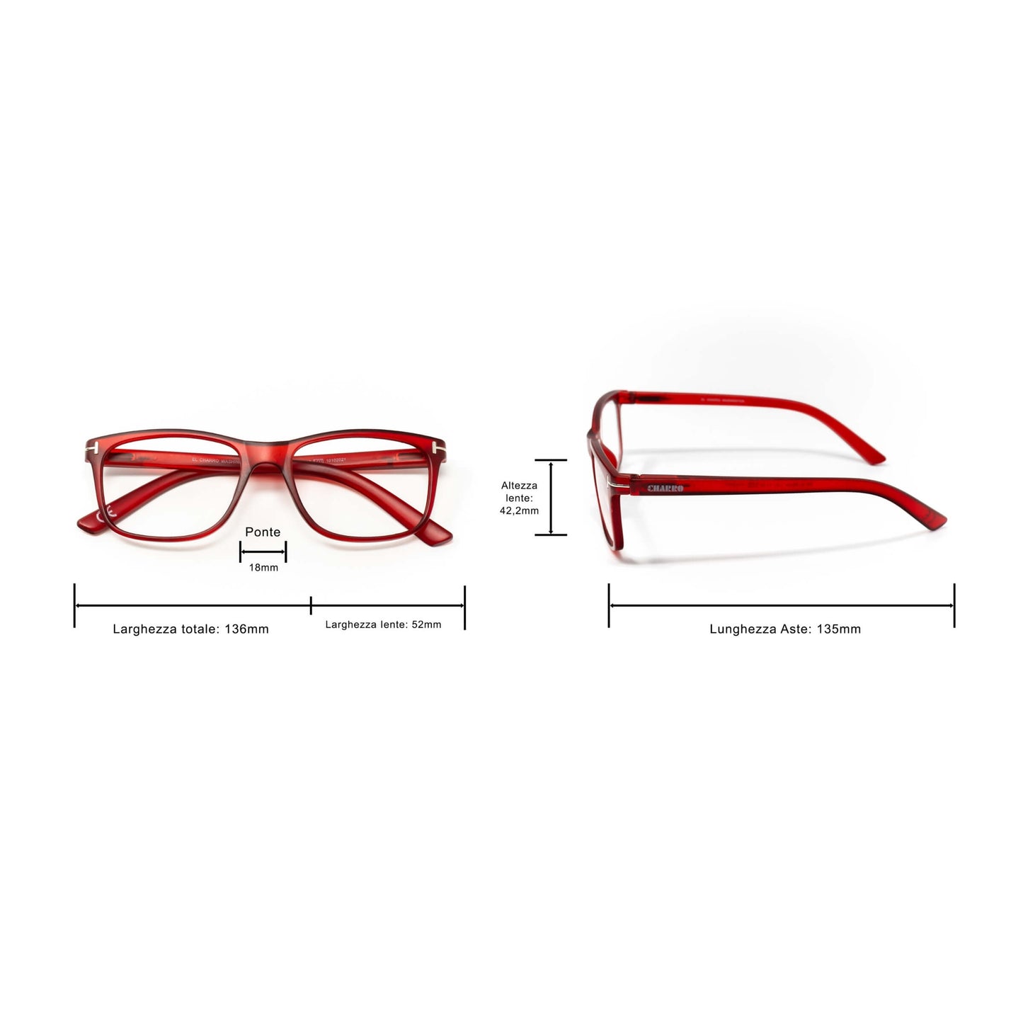 OCCHIALI DA LETTURA EL CHARRO WASHINGTON 1.50 - ROSSO