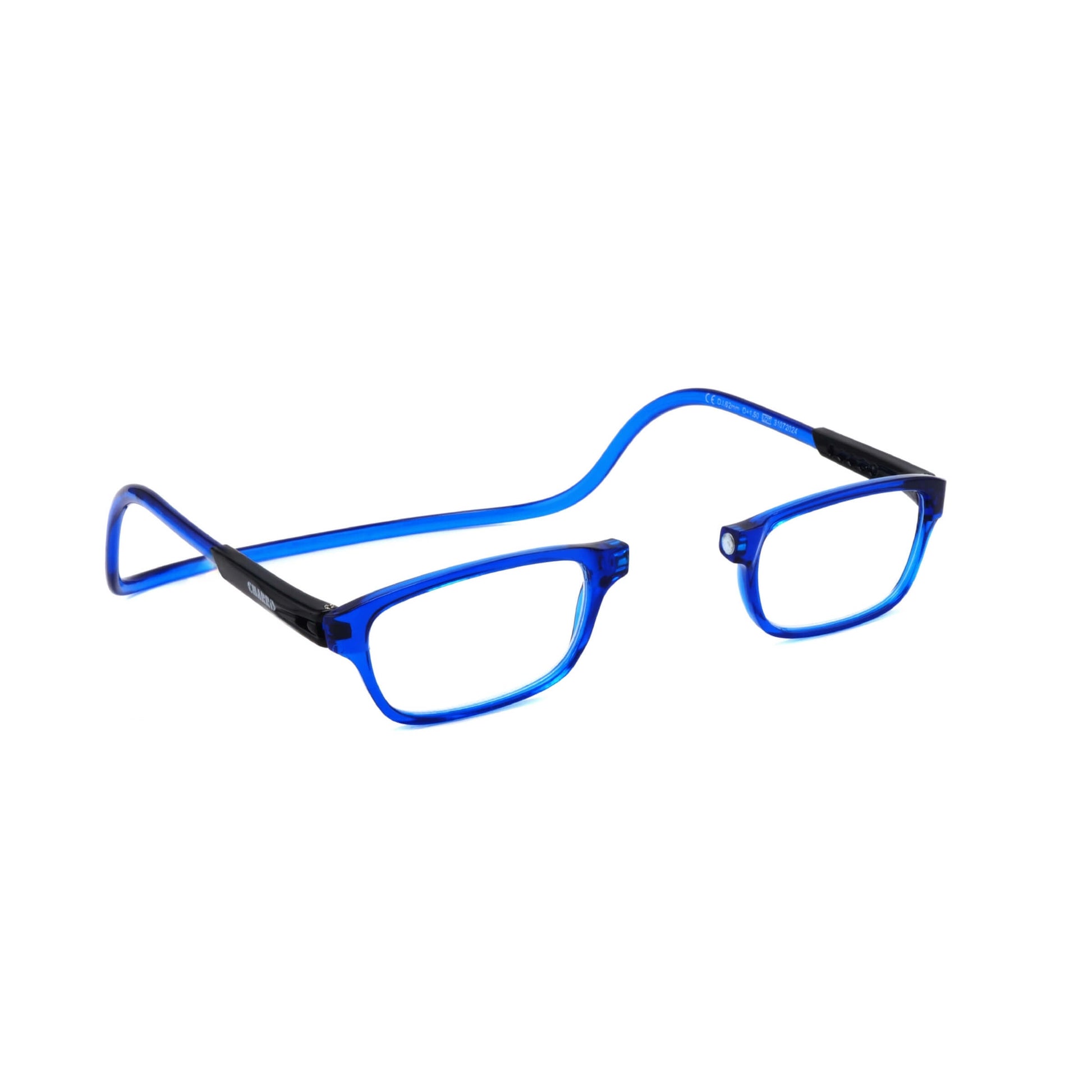 Occhiali da lettura El Charro Delaware +2.00 blu, aste girocollo flessibili, forma rettangolare, vista frontale