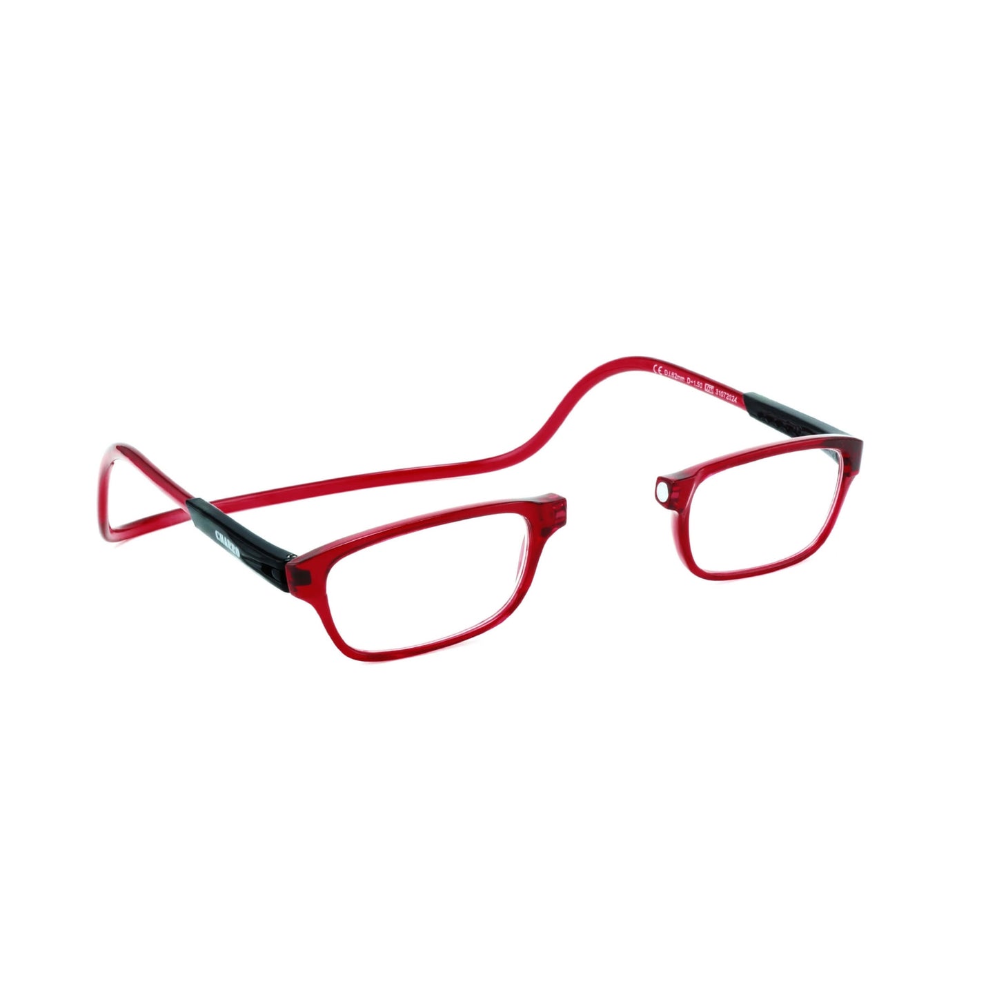 Occhiali da lettura El Charro Delaware +2.50 rosso, aste girocollo flessibili, forma rettangolare, vista frontale