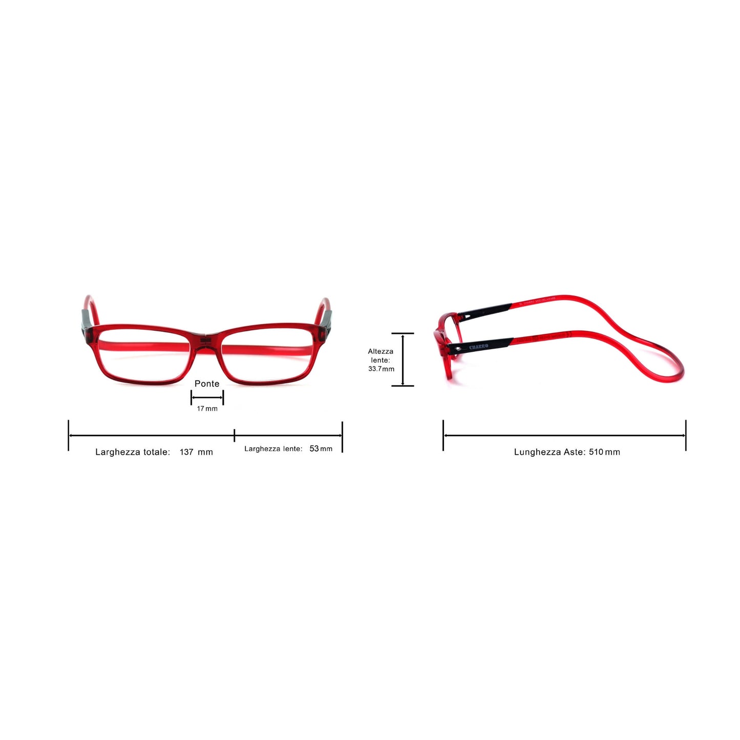 OCCHIALI DA LETTURA EL CHARRO DELAWARE 3.00 - ROSSO