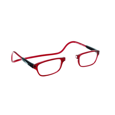 Occhiali da lettura El Charro Delaware +3.00 rosso, aste girocollo flessibili, forma rettangolare, vista frontale
