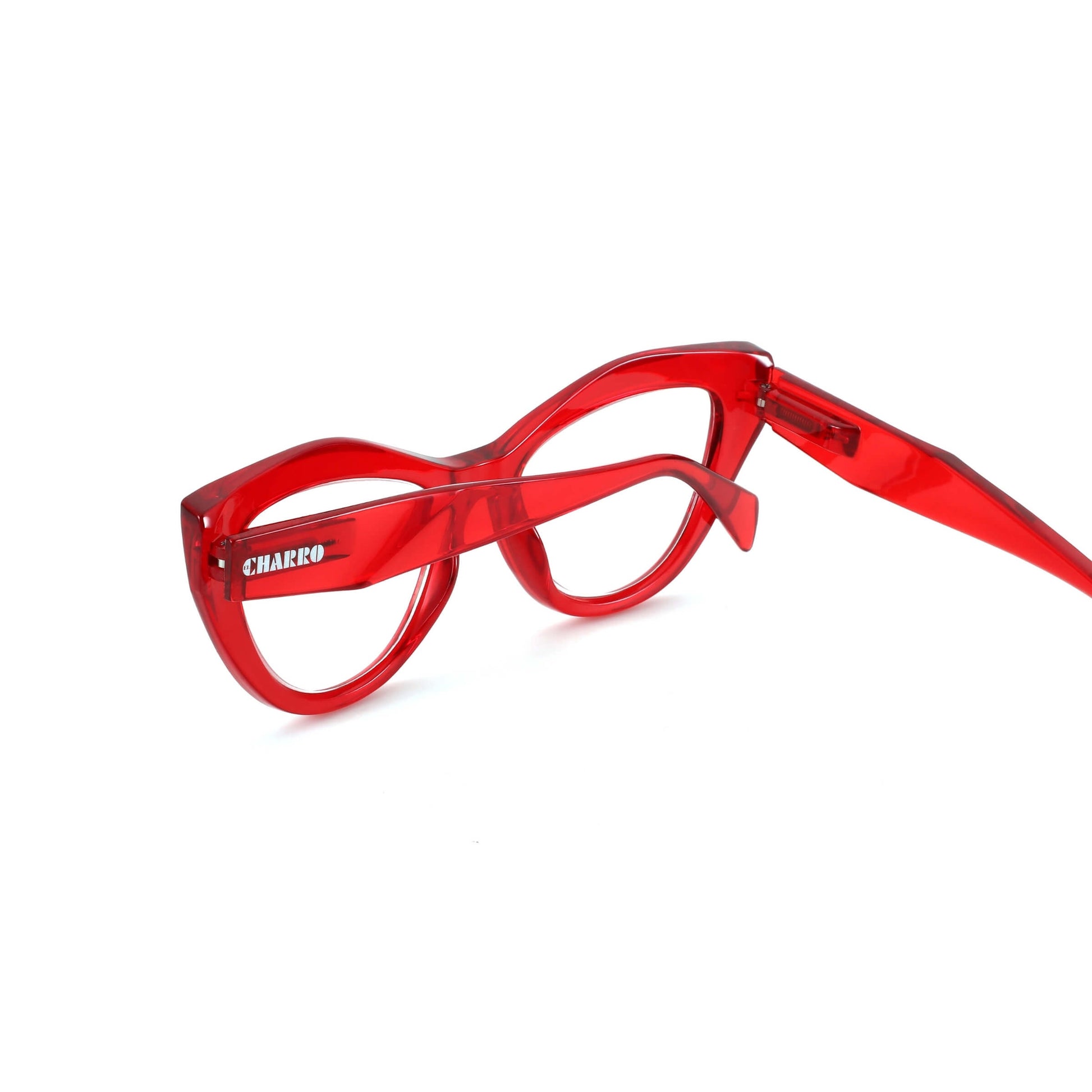 Occhiali da lettura El Charro Missouri +1.50 rosso, dettaglio montatura cat-eye