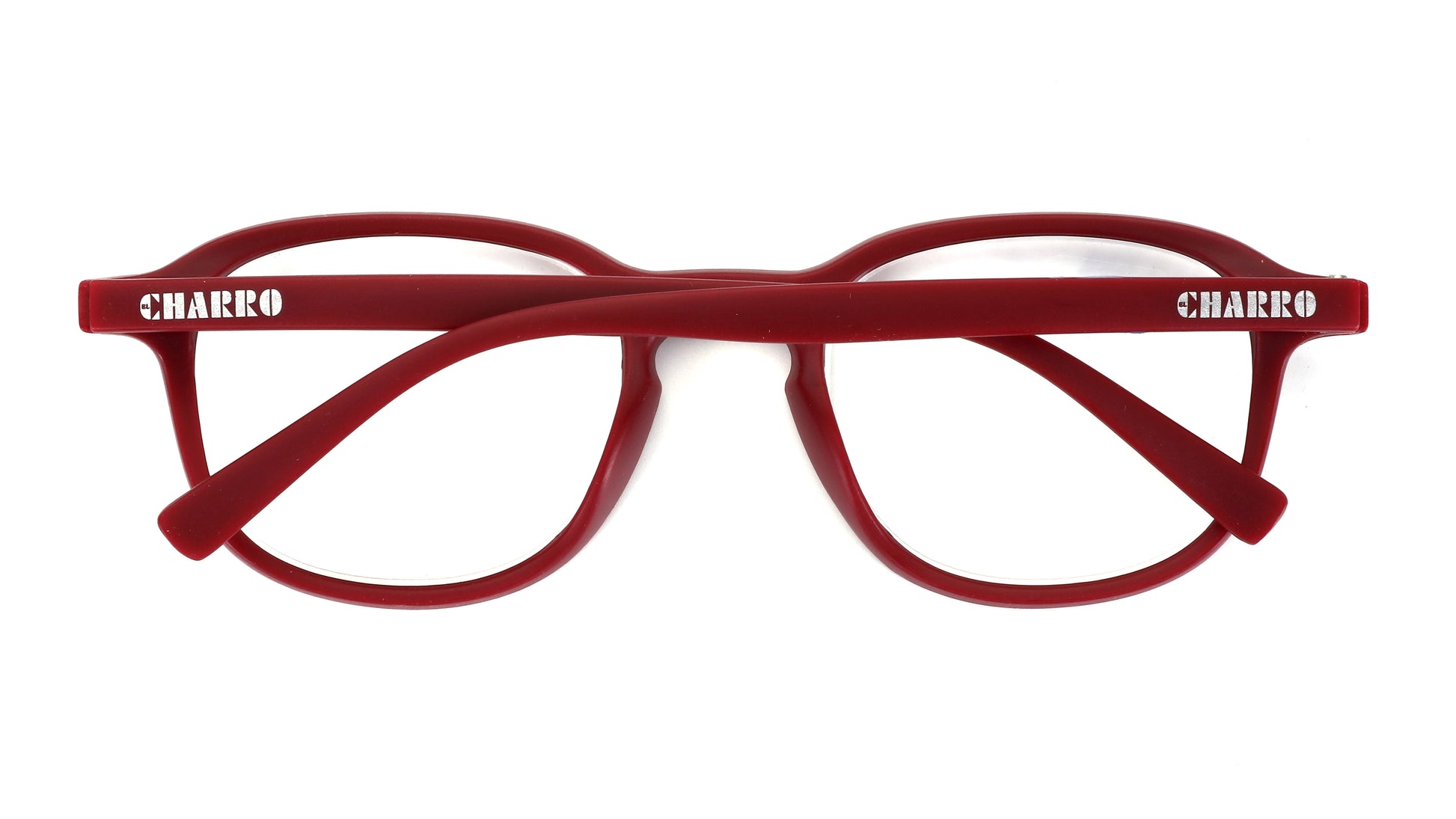 Occhiali da lettura El Charro Dakota +2.50 rosso, forma rotonda con pins metallo, vista laterale