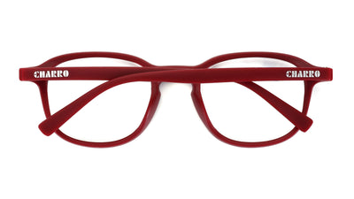 Occhiali da lettura El Charro Dakota +2.50 rosso, forma rotonda con pins metallo, vista laterale