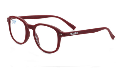 Occhiali da lettura El Charro Dakota +2.50 rosso, forma rotonda con pins metallo, vista frontale