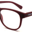Occhiali da lettura El Charro Kentucky +3.00 rosso, montatura ampia con doppio ponte, rivestimento soft touch, vista frontale