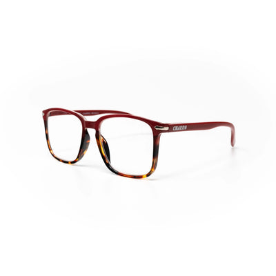 Occhiali da lettura El Charro Messico +3.00 rosso, montatura rettangolare bicolore con dettagli metallici, vista frontale