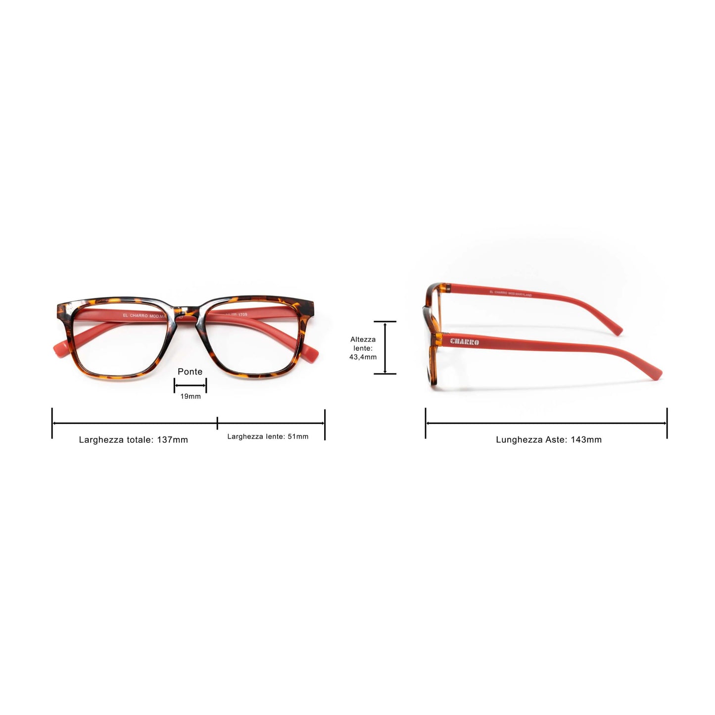 OCCHIALI DA LETTURA EL CHARRO MARYLAND 1.50 - ROSSO