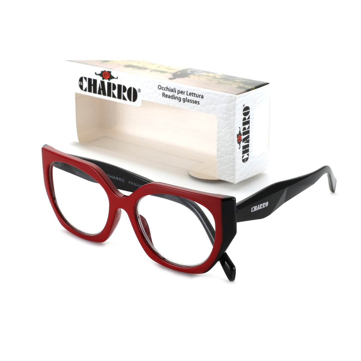 OCCHIALI DA LETTURA EL CHARRO PANAMA 1.00 - ROSSO-NERO