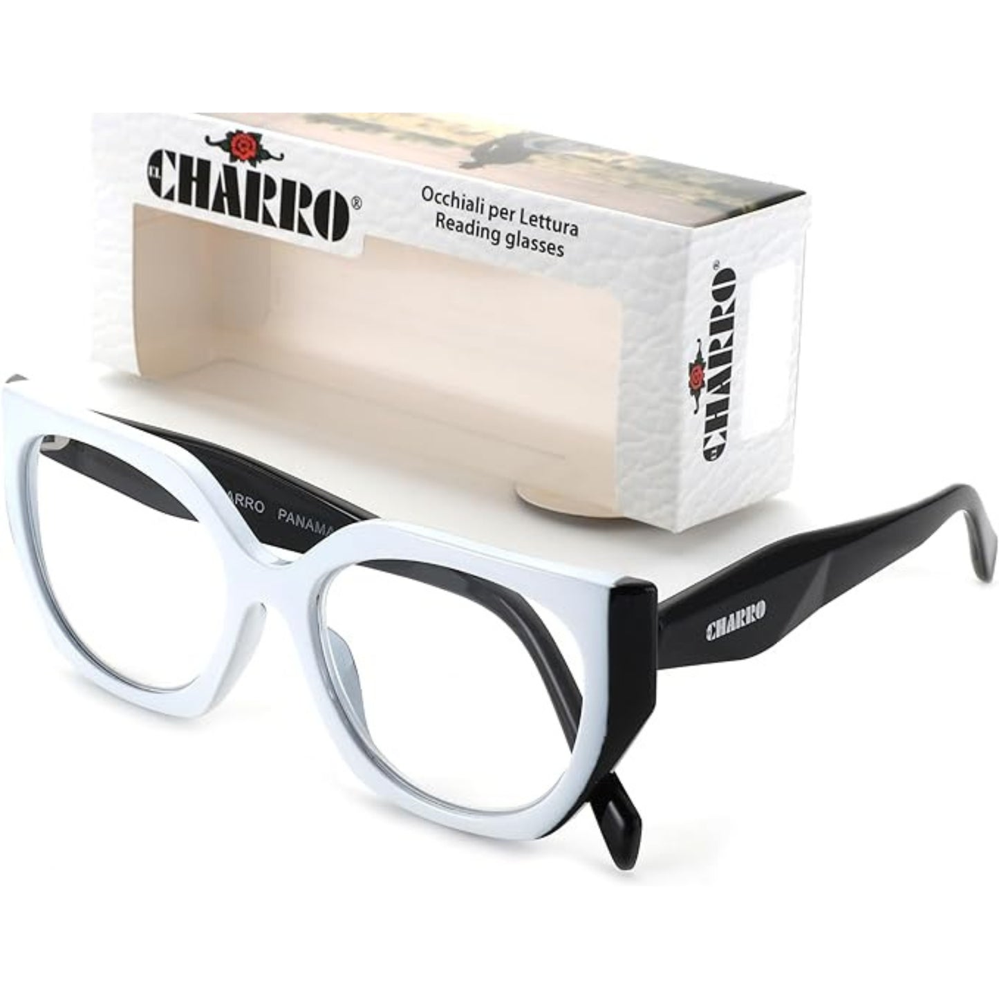 OCCHIALI DA LETTURA EL CHARRO PANAMA 2.00 - BIANCO-NERO