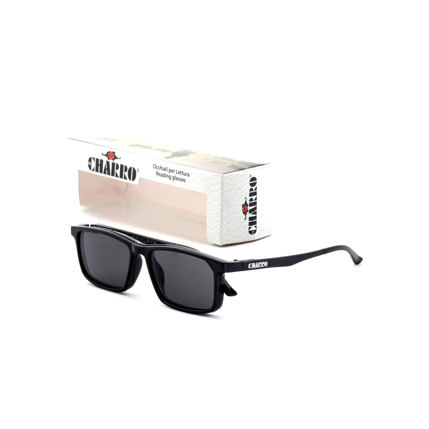 OCCHIALI DA LETTURA EL CHARRO CLIP-ON 3.00 - NERO-LENTI GRIGIE