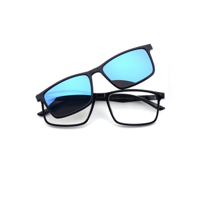 Occhiali El Charro Clip-On +3.00 nero clip magnetica da sole blu specchio