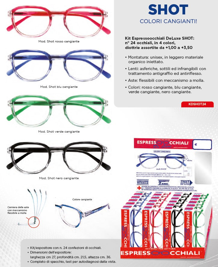 OCCHIALI DA LETTURA SHOT 2.00 - ROSSO