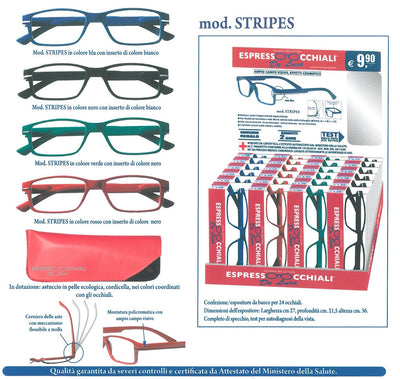 OCCHIALI DA LETTURA STRIPES 1.50 - NERO