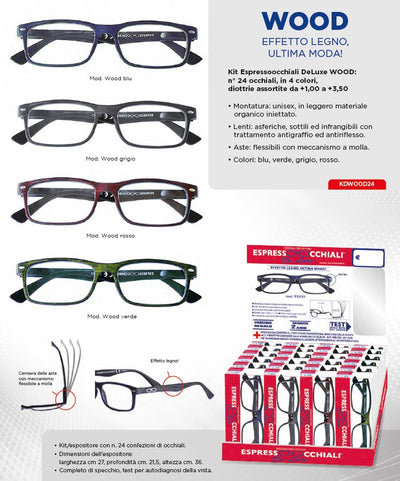 OCCHIALI DA LETTURA WOOD 1.00 - BLU